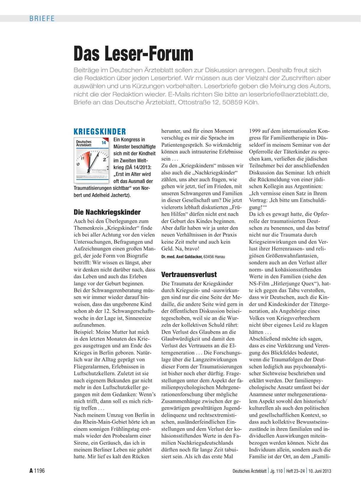 Vorschauseite 1: Kriegskinder: Vertrauensverlust
