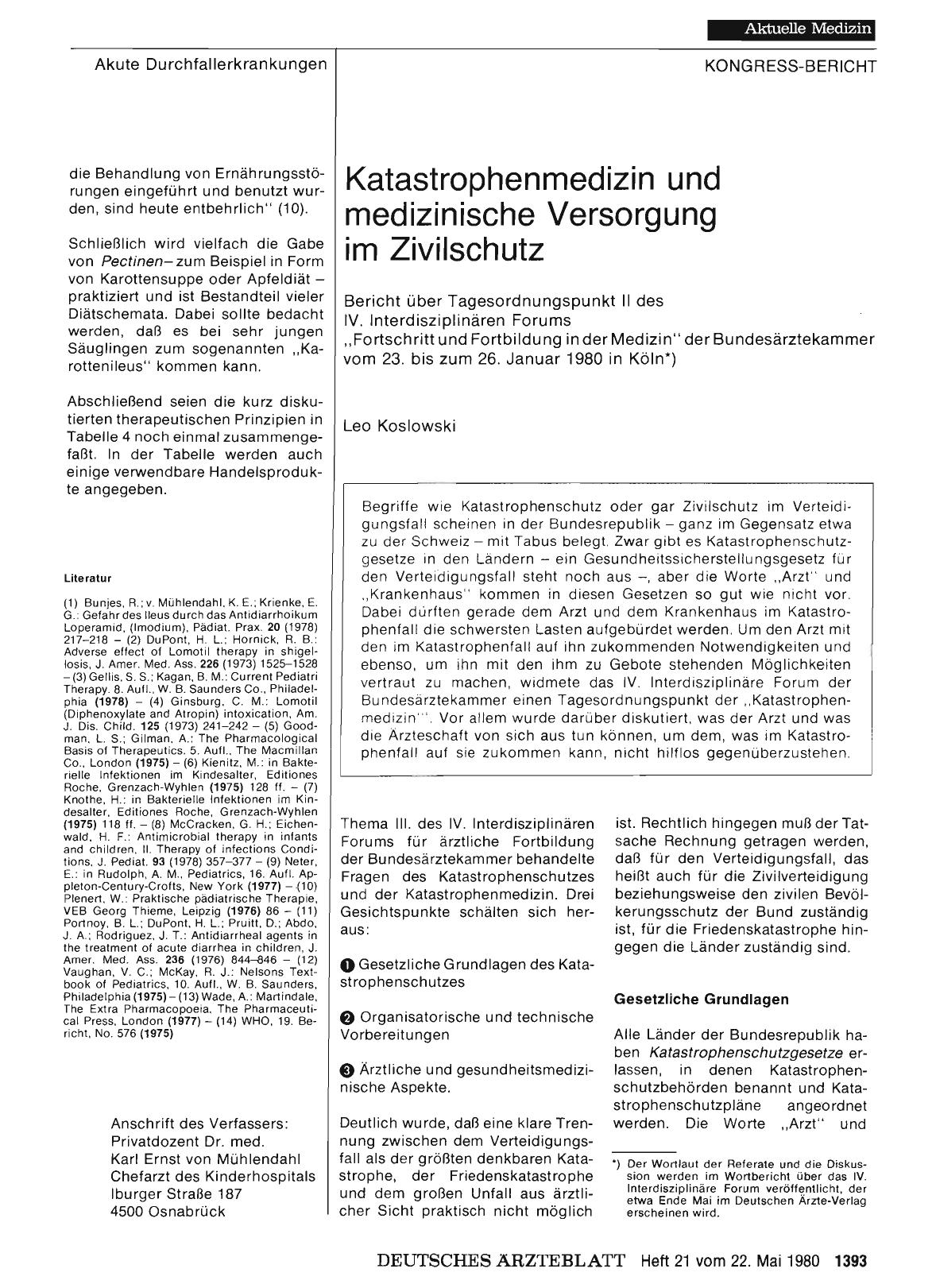 Vorschauseite 1: Katastrophenmedizin und medizinische Versorgung im Zivilschutz