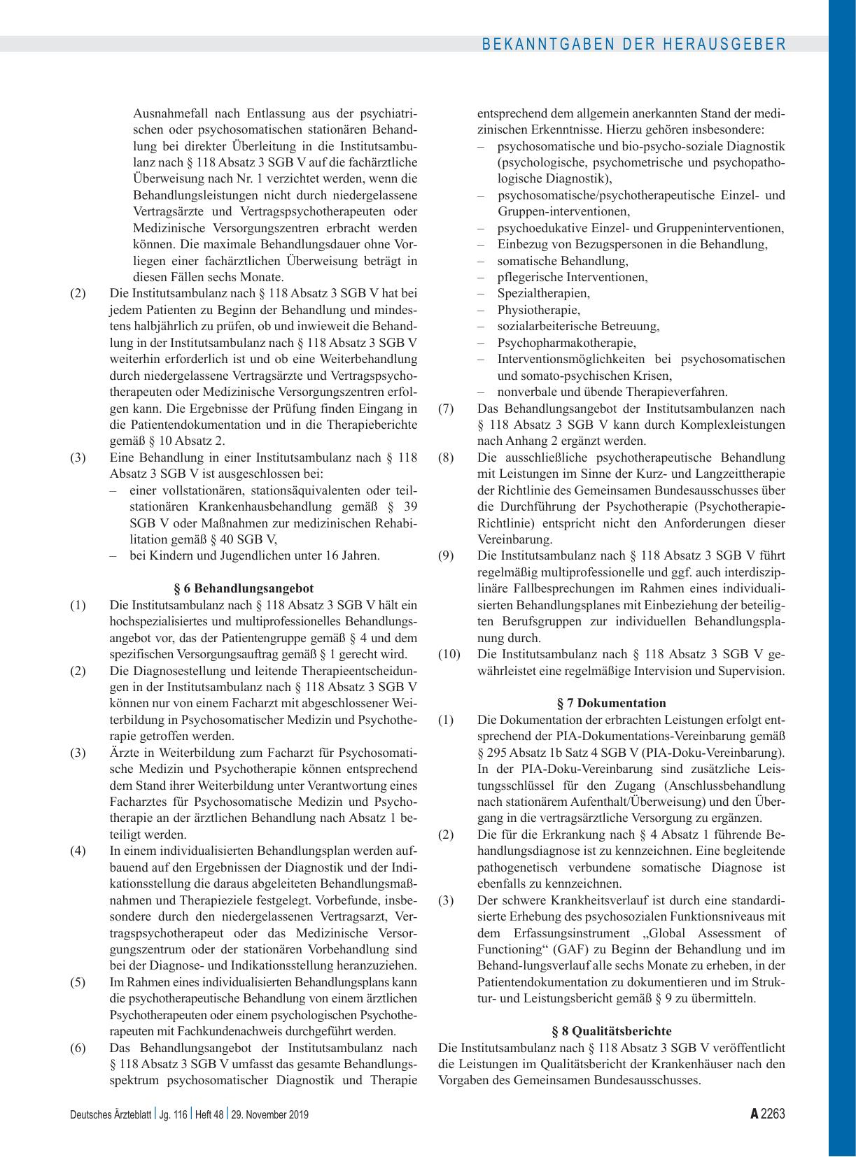 Vorschauseite 3: Änderungsvereinbarung zur Vereinbarung zu den Psychiatrischen Institutsambulanzen gemäß § 118 Absatz 2 SGB V Artikel 1, Artikel 2, Anlage 2: Vereinbarung für Institutsambulanzen g…