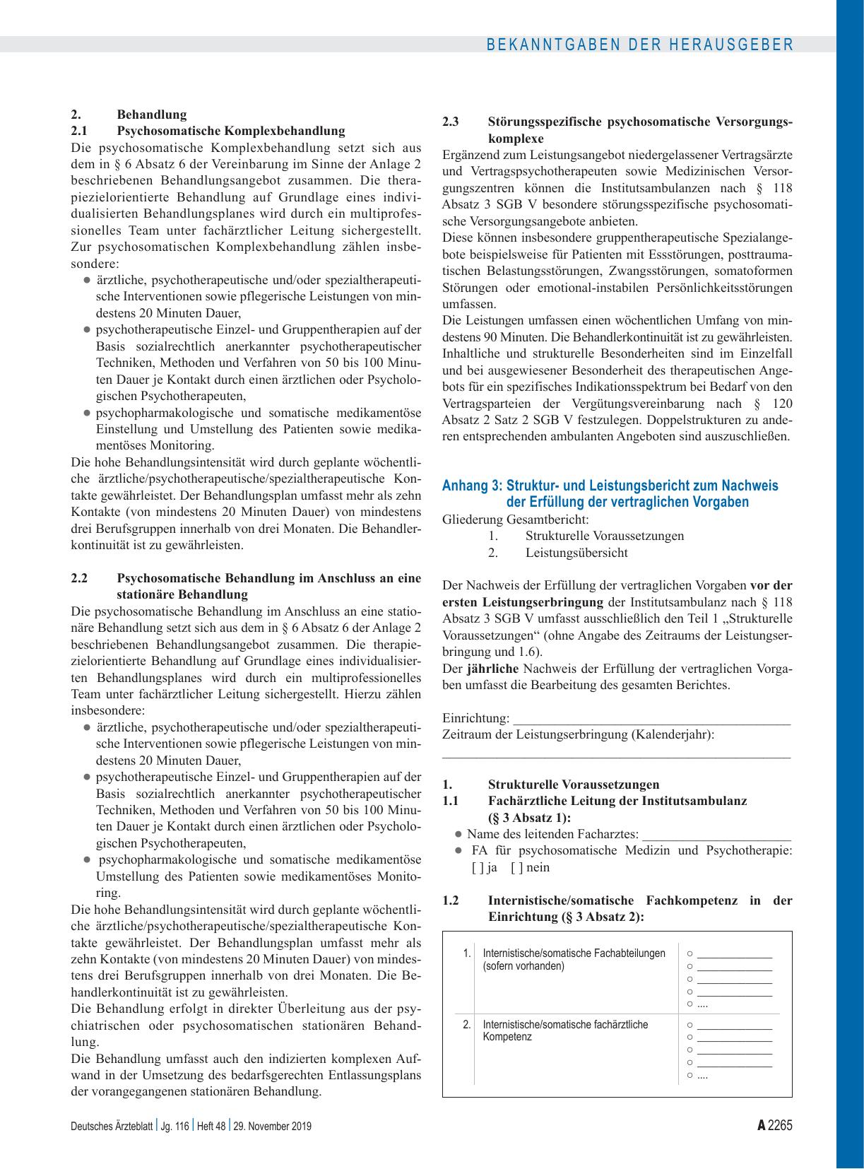 Vorschauseite 5: Änderungsvereinbarung zur Vereinbarung zu den Psychiatrischen Institutsambulanzen gemäß § 118 Absatz 2 SGB V Artikel 1, Artikel 2, Anlage 2: Vereinbarung für Institutsambulanzen g…