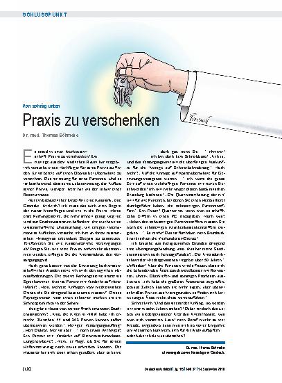 Vorschauseite 1: Von schräg unten: Praxis zu verschenken