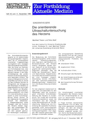 Vorschauseite 1: SONOGRAPHIE-SERIE: Die orientierende Ultraschalluntersuchung des Herzens