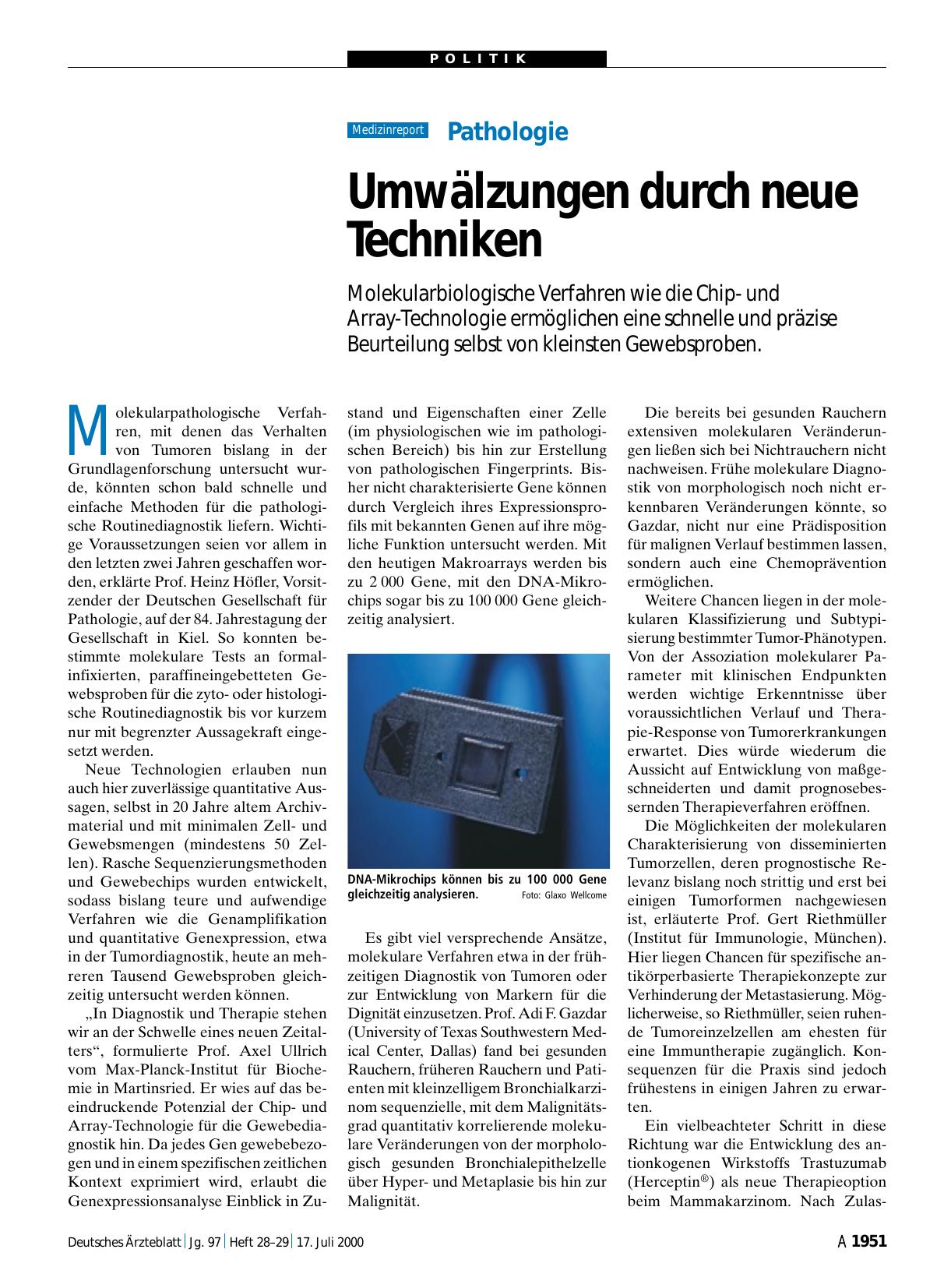 Vorschauseite 1: Pathologie: Umwälzungen durch neue Techniken