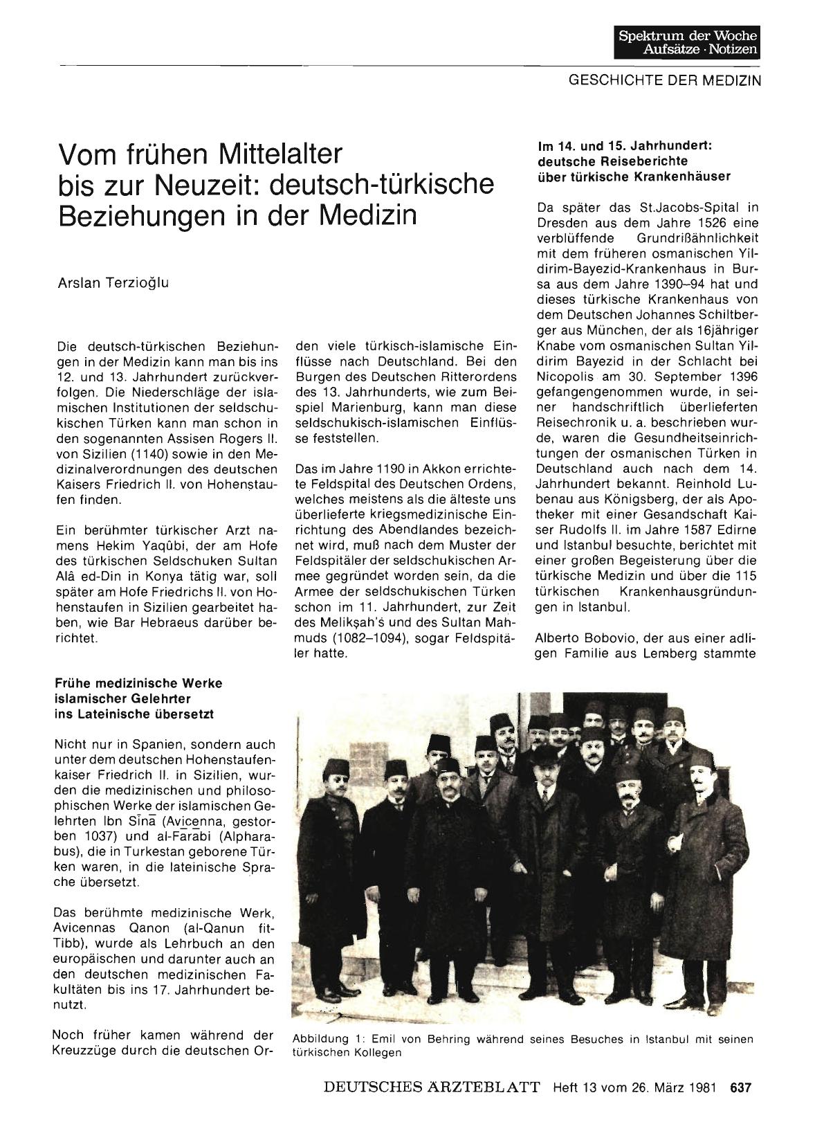 Vorschauseite 1: Vom frühen Mittelalter bis zur Neuzeit: deutsch-türkische Beziehungen in der Medizin
