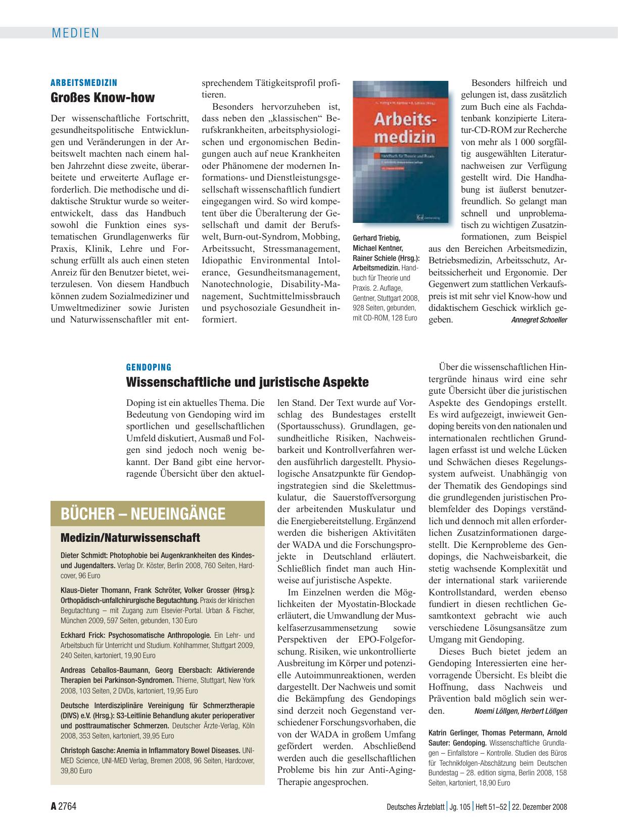 Vorschauseite 1: Neueingänge: Medizin/Naturwissenschaft