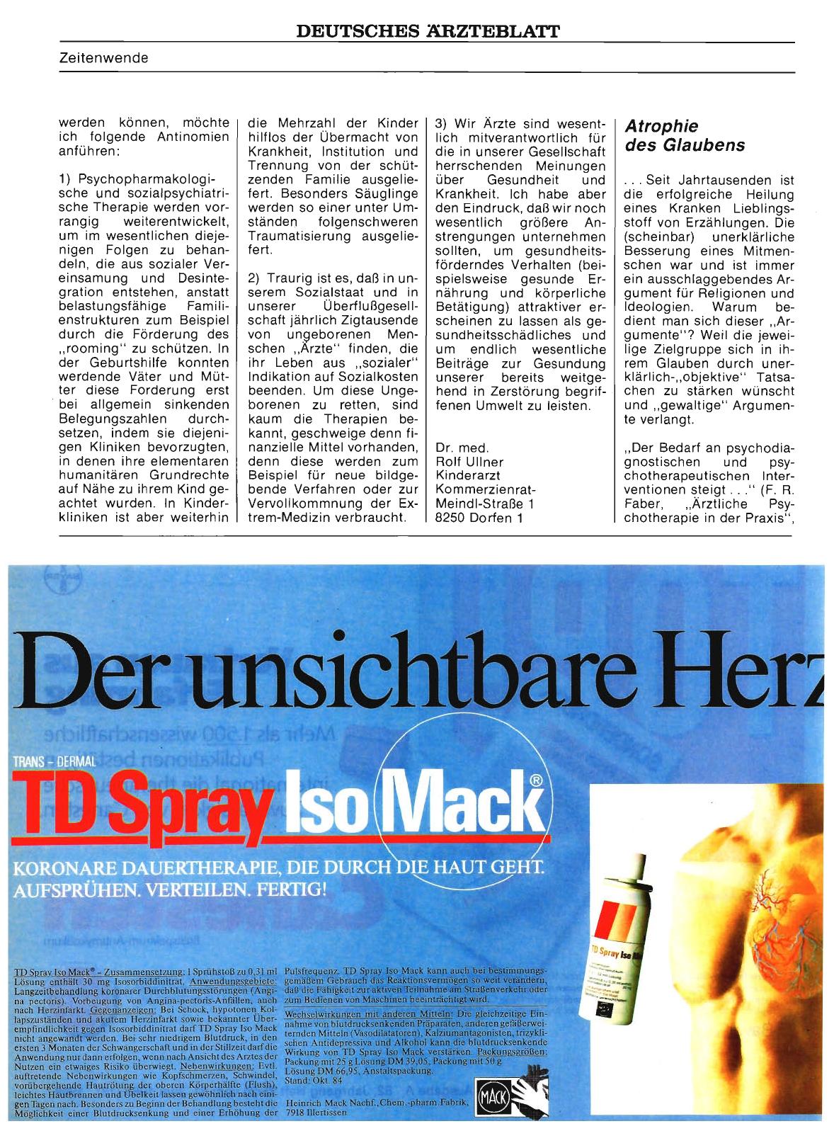 Vorschauseite 1: Zeitenwende in der Medizin (V): Atrophie des Glaubens