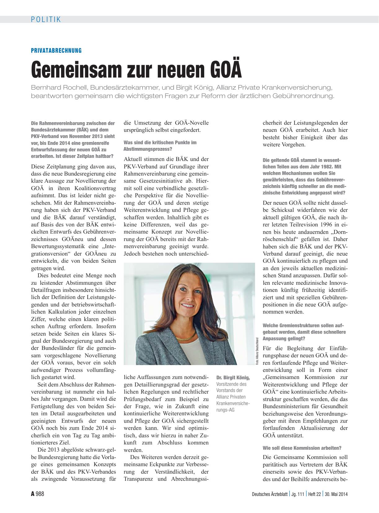 Vorschauseite 1: Privatabrechnung: Gemeinsam zur neuen GOÄ