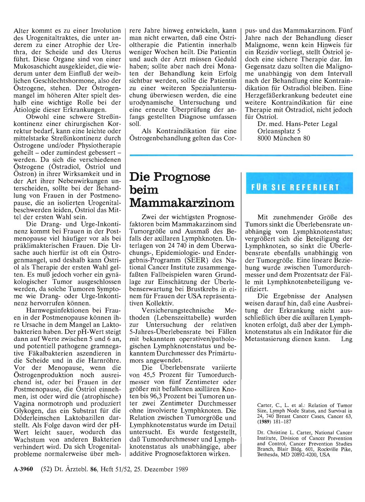 Vorschauseite 1: Die Prognose beim Mammakarzinom