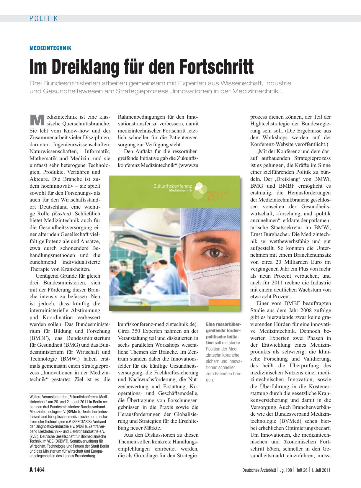 Vorschauseite 1: Medizintechnik: Im Dreiklang für den Fortschritt