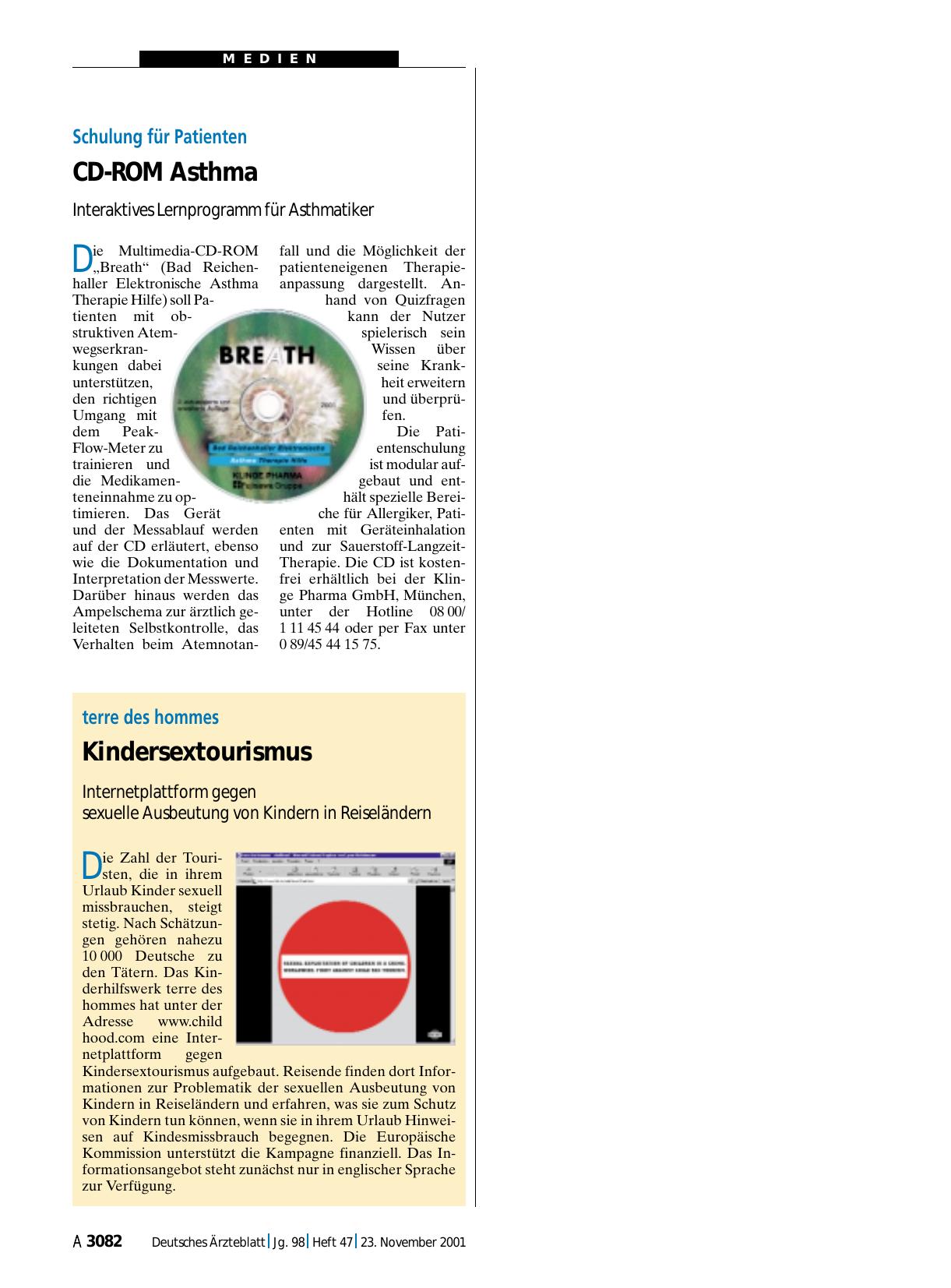 Vorschauseite 1: Schulung für Patienten: CD-ROM Asthma