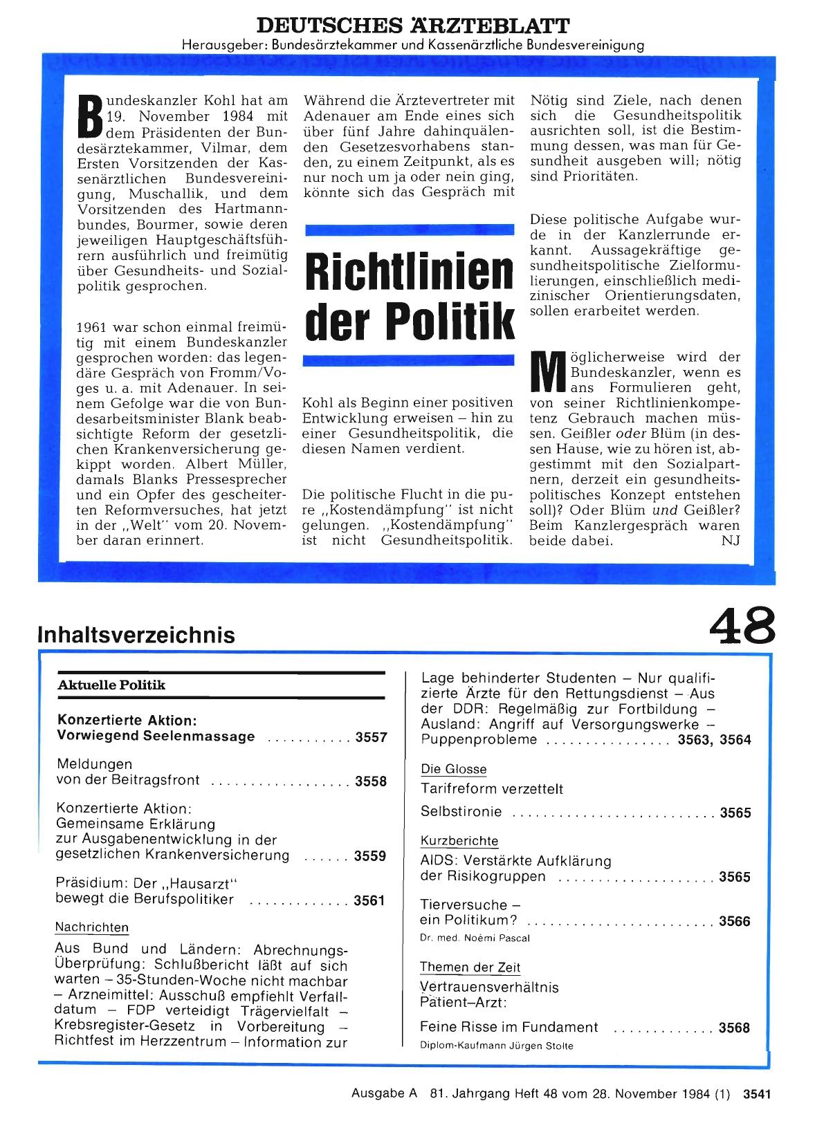 Vorschauseite 1: Richtlinien der Politik