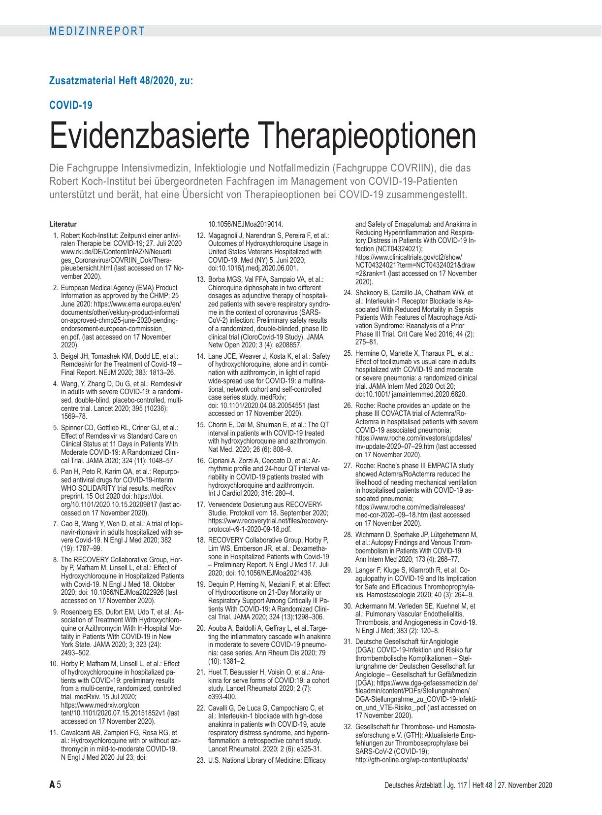 Vorschauseite 5: COVID-19: Evidenzbasierte Therapieoptionen