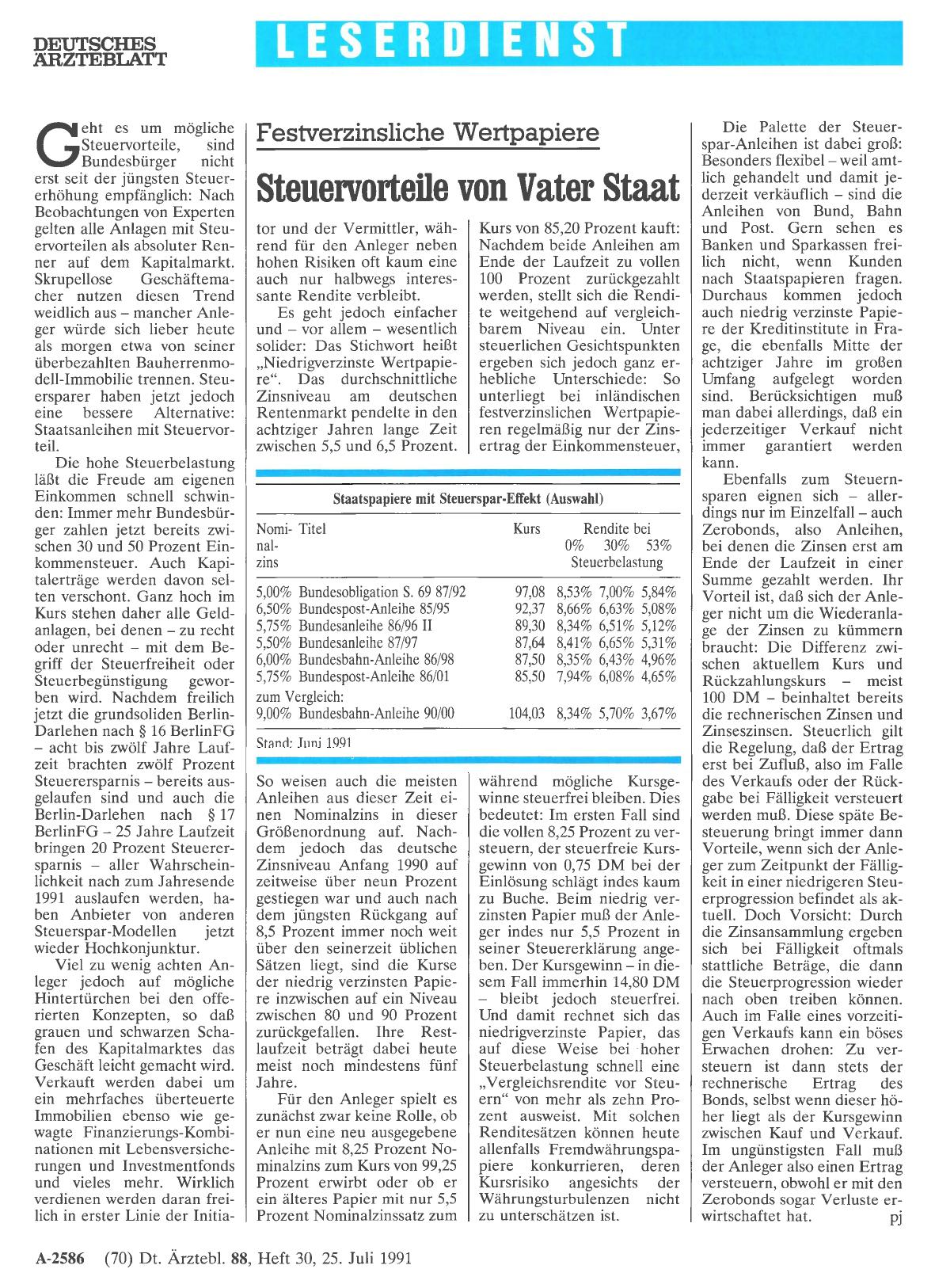 Vorschauseite 1: Festverzinsliche Wertpapiere: Steuervorteile von Vater Staat