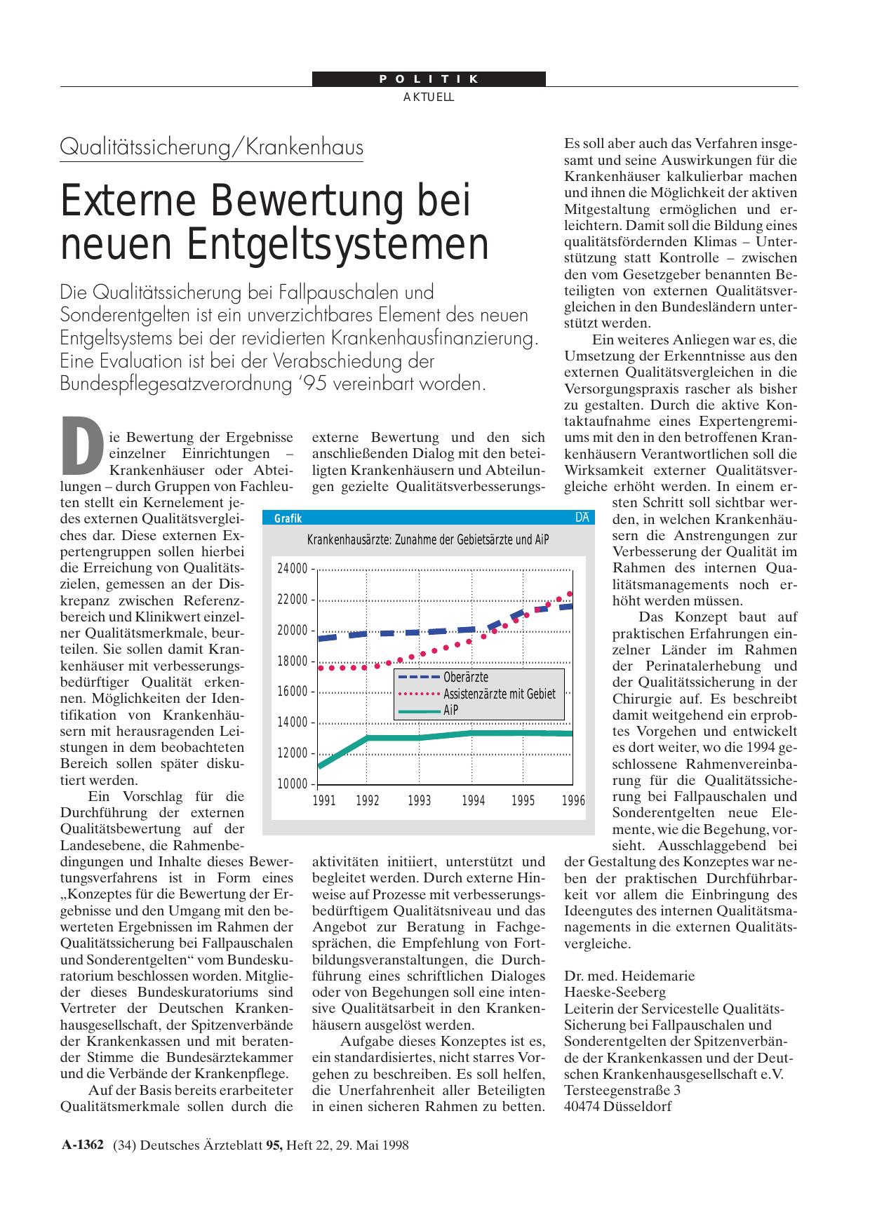 Vorschauseite 1: Qualitätssicherung/Krankenhaus: Externe Bewertung bei neuen Entgeltsystemen