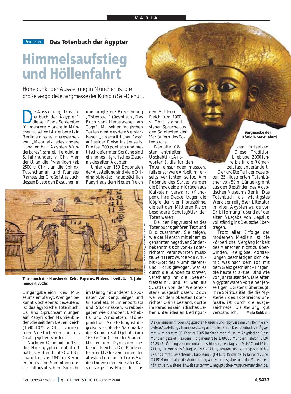 Vorschauseite 1: Das Totenbuch der Ägypter: Himmelsaufstieg und Höllenfahrt