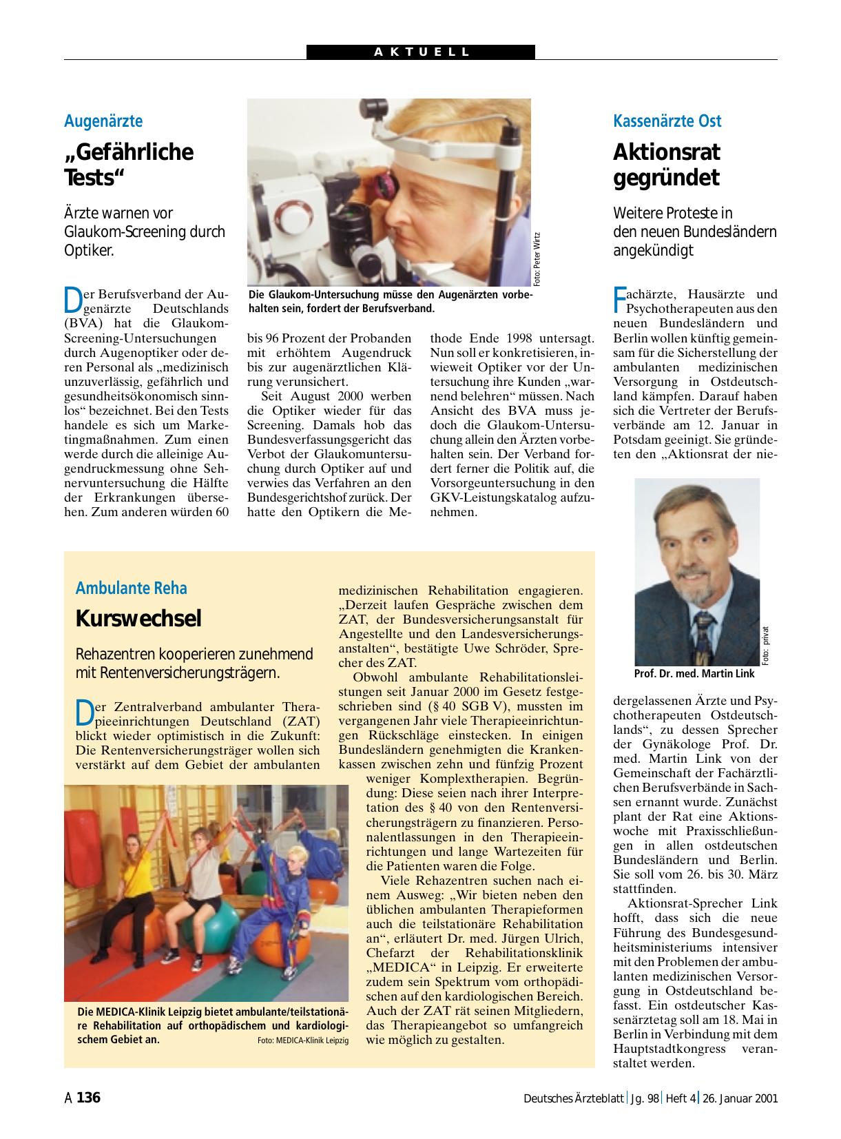 Vorschauseite 1: Ambulante Reha: Kurswechsel