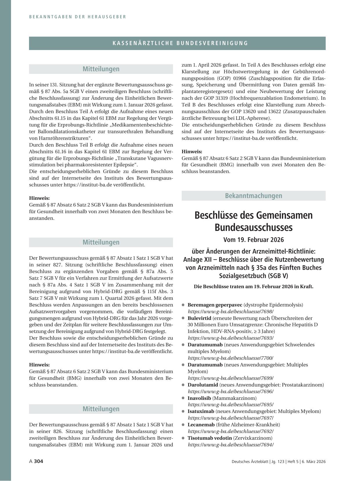 Vorschauseite 1: Anlage XII – Beschlüsse über die Nutzenbewertung von Arzneimitteln nach § 35a des Fünften Buches Sozialgesetzbuch (SGB V)