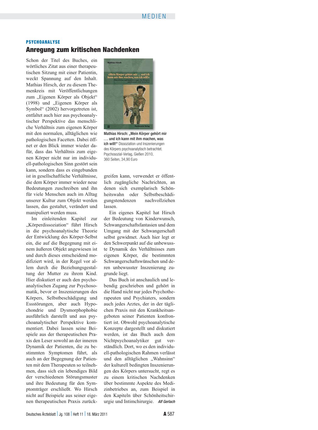 Vorschauseite 1: Psychoanalyse: Anregung zum kritischen Nachdenken