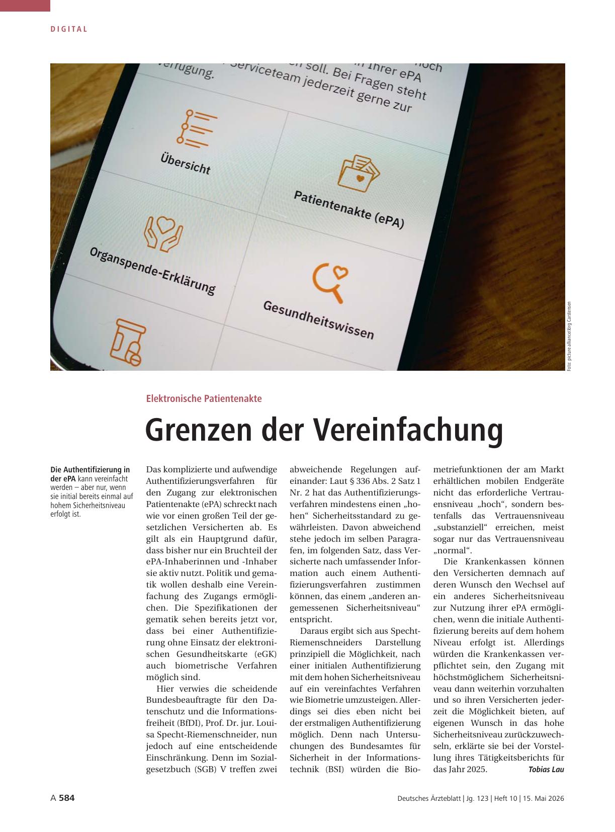 Vorschauseite 1: Elektronische Patientenakte: Grenzen der Vereinfachung