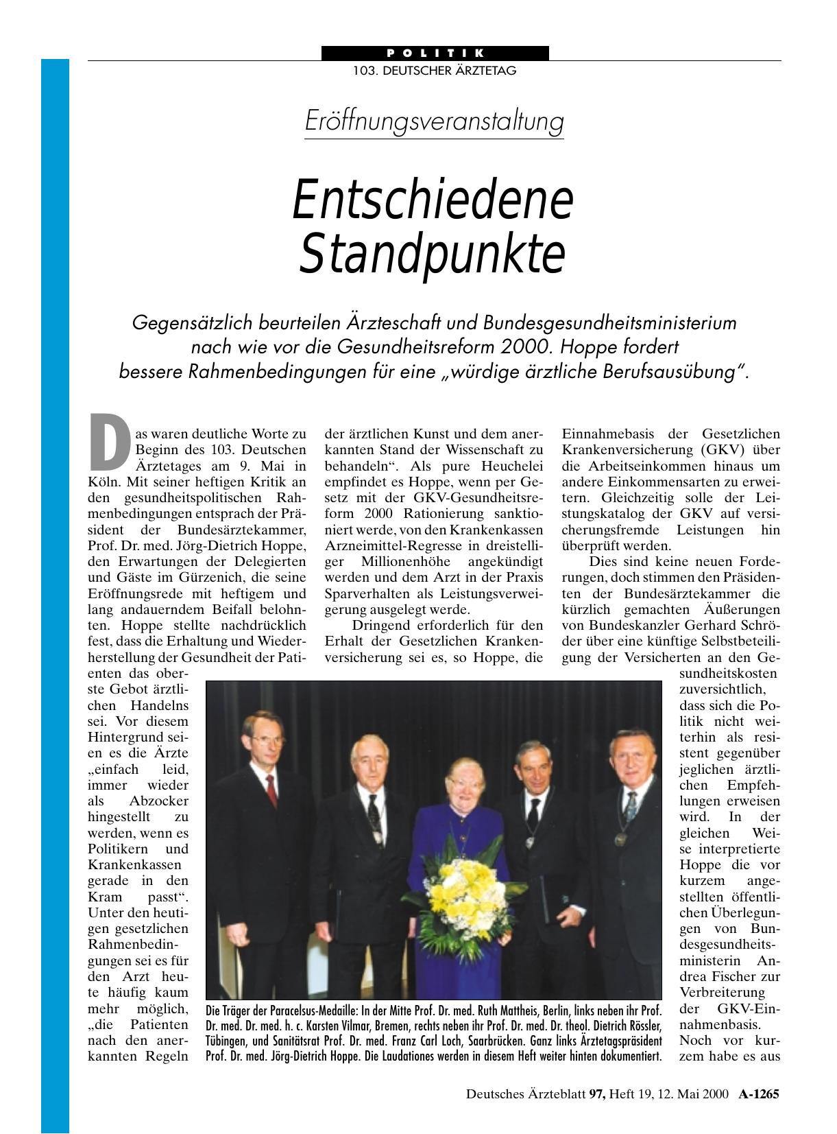 Vorschauseite 1: Eröffnungsveranstaltung: Entschiedene Standpunkte