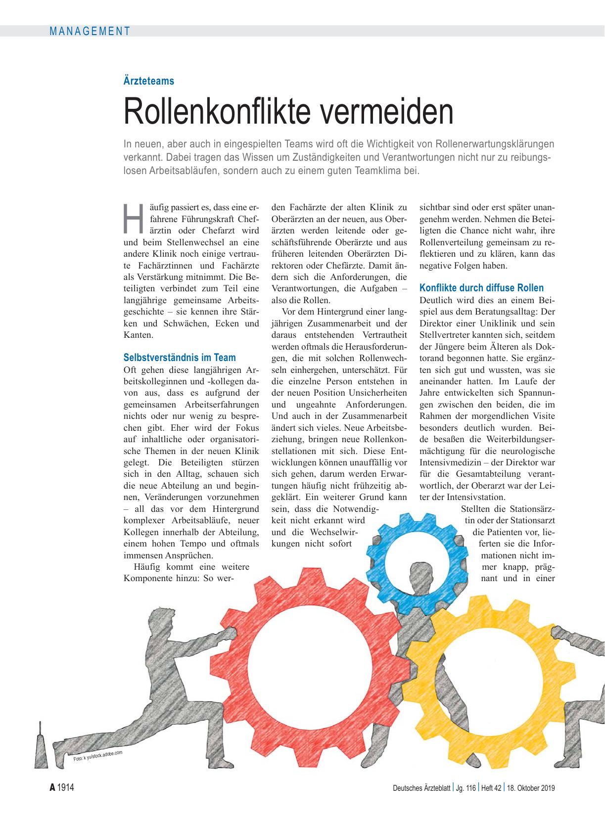 Vorschauseite 1: Ärzteteams: Rollenkonflikte vermeiden