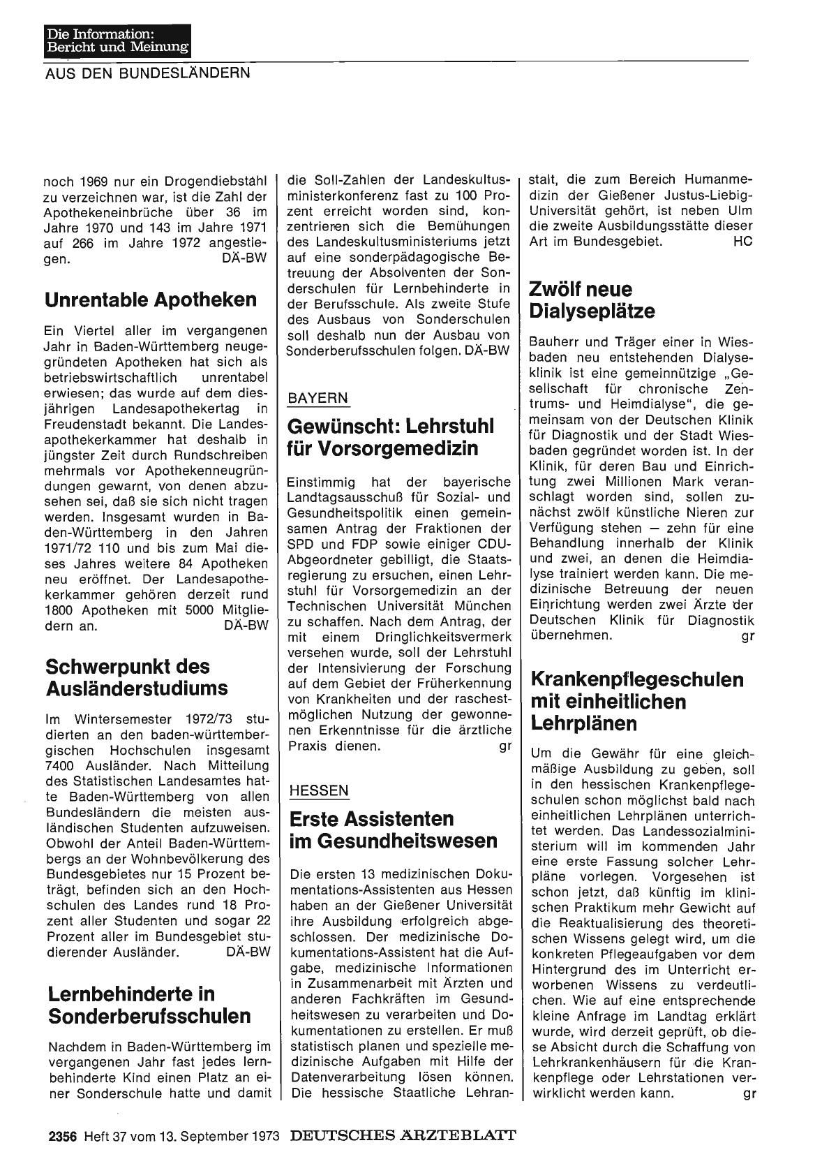 Vorschauseite 1: HESSEN: Zwölf neue Dialyseplätze