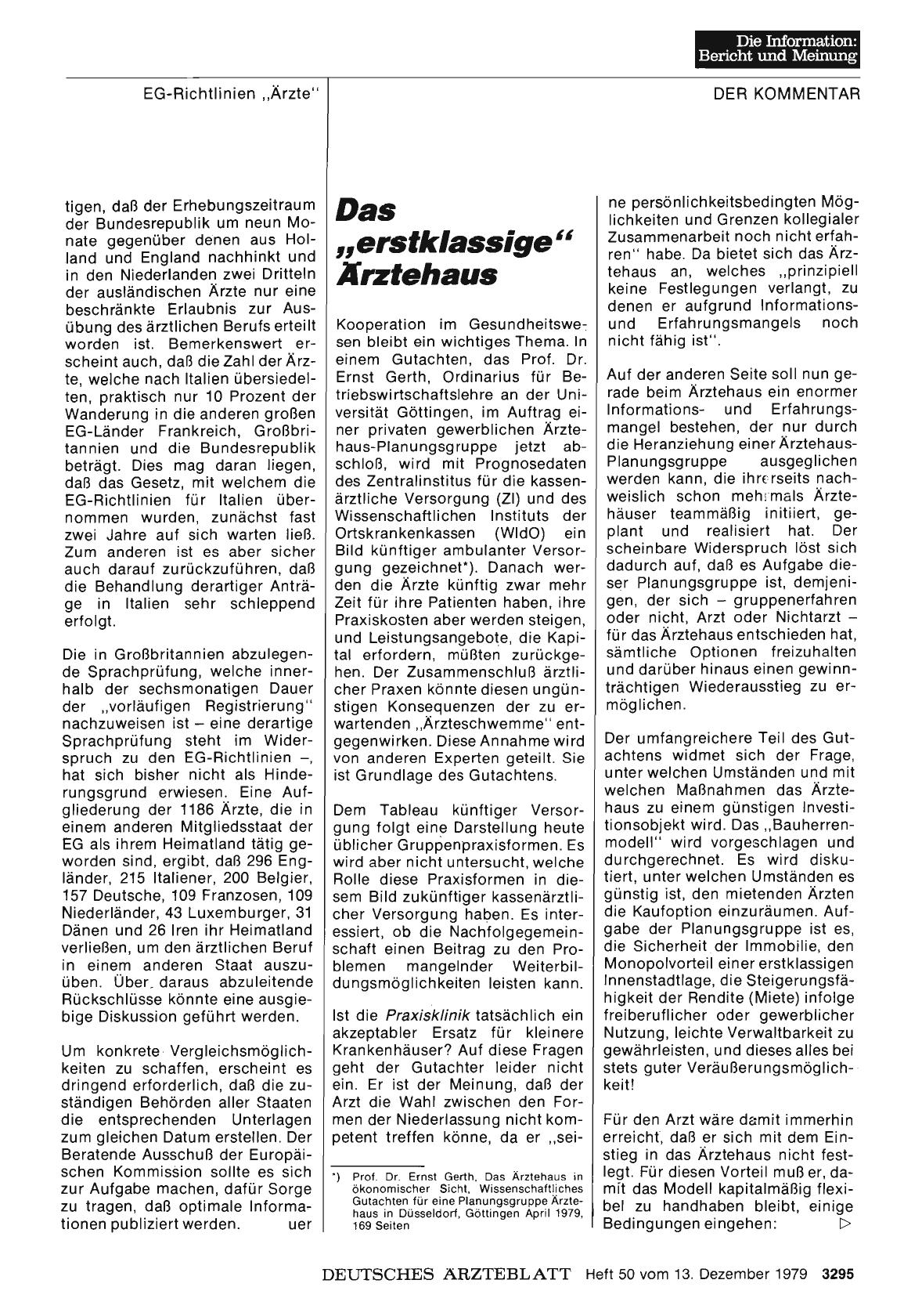 Vorschauseite 1: Das „erstklassige“ Ärztehaus
