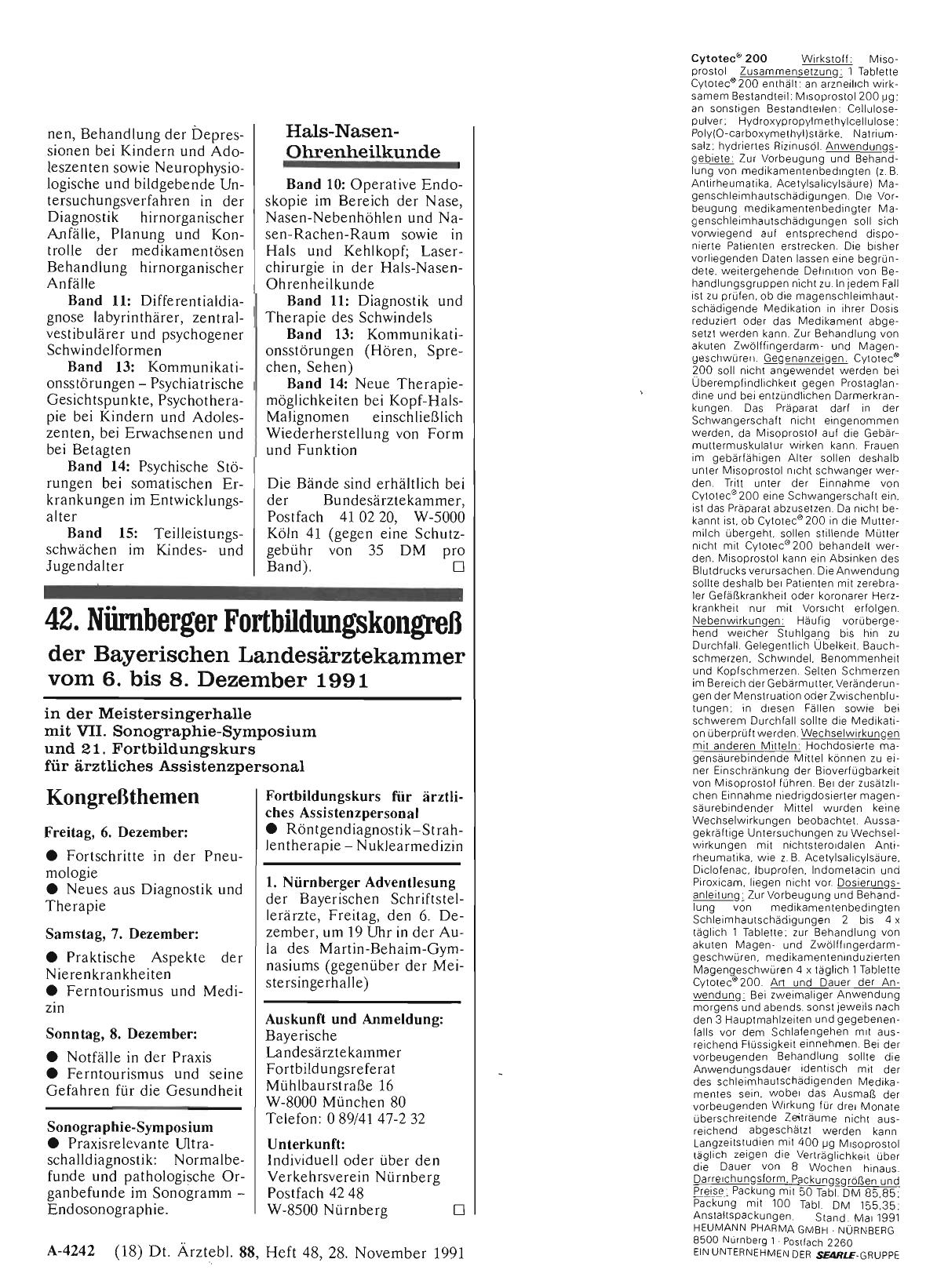 Vorschauseite 1: 42. Nürnberger Fortbildungskongreß