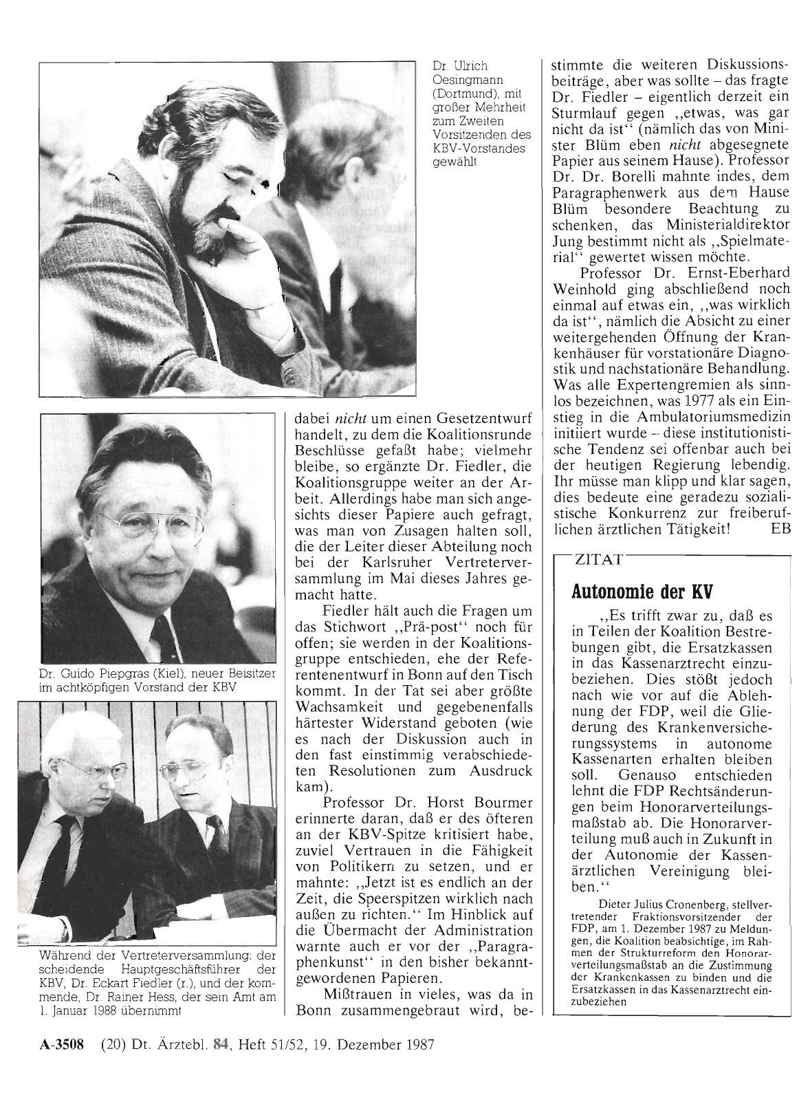 Vorschauseite 1: ZITAT: Autonomie der KV