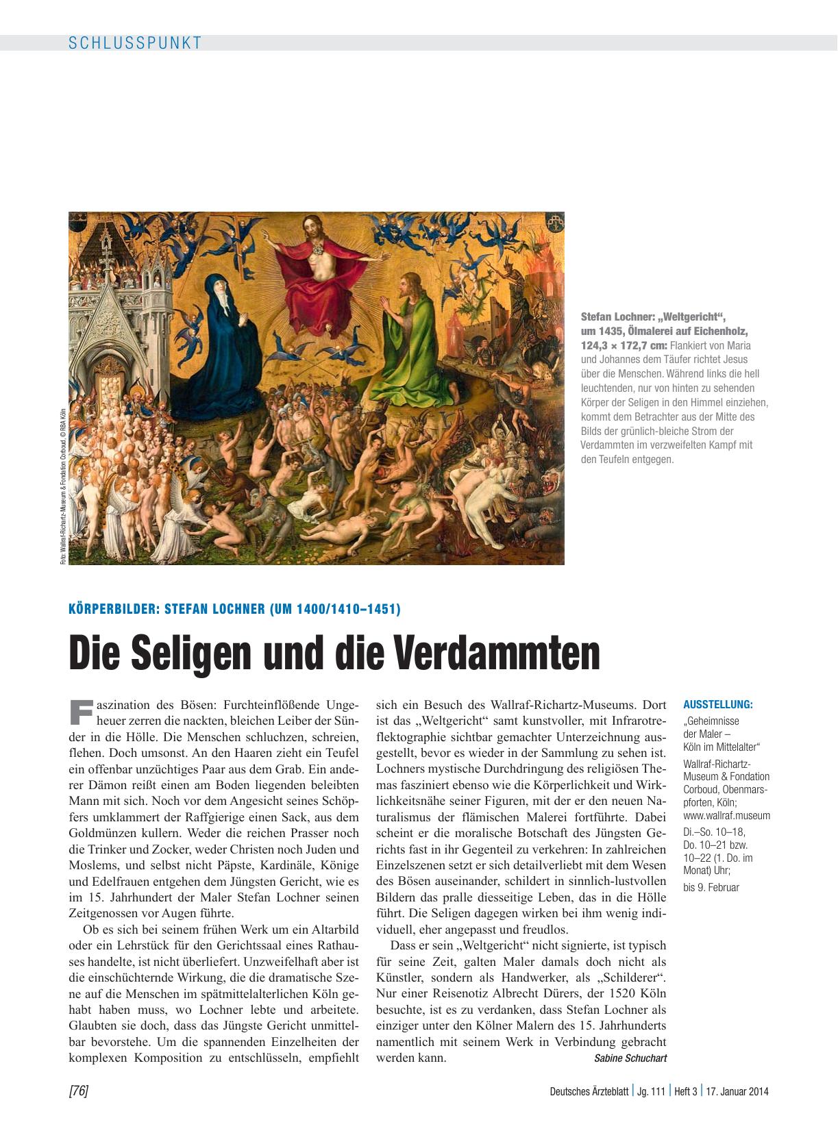 Vorschauseite 1: Körperbilder: Stefan Lochner (um 1400/1410 – 1451) - Die Seligen und die Verdammten