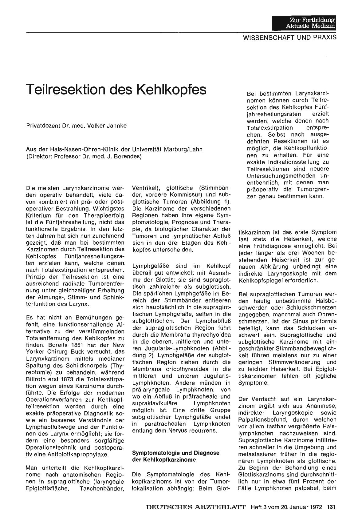 Vorschauseite 1: Teilresektion des Kehlkopfes