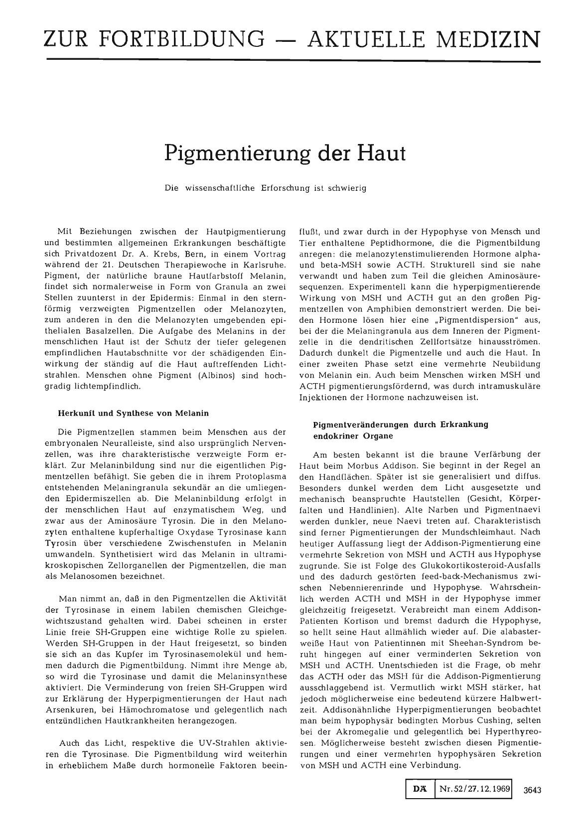 Vorschauseite 1: Pigmentierung der Haut: Die wissenschaftliche Erforschung ist schwierig