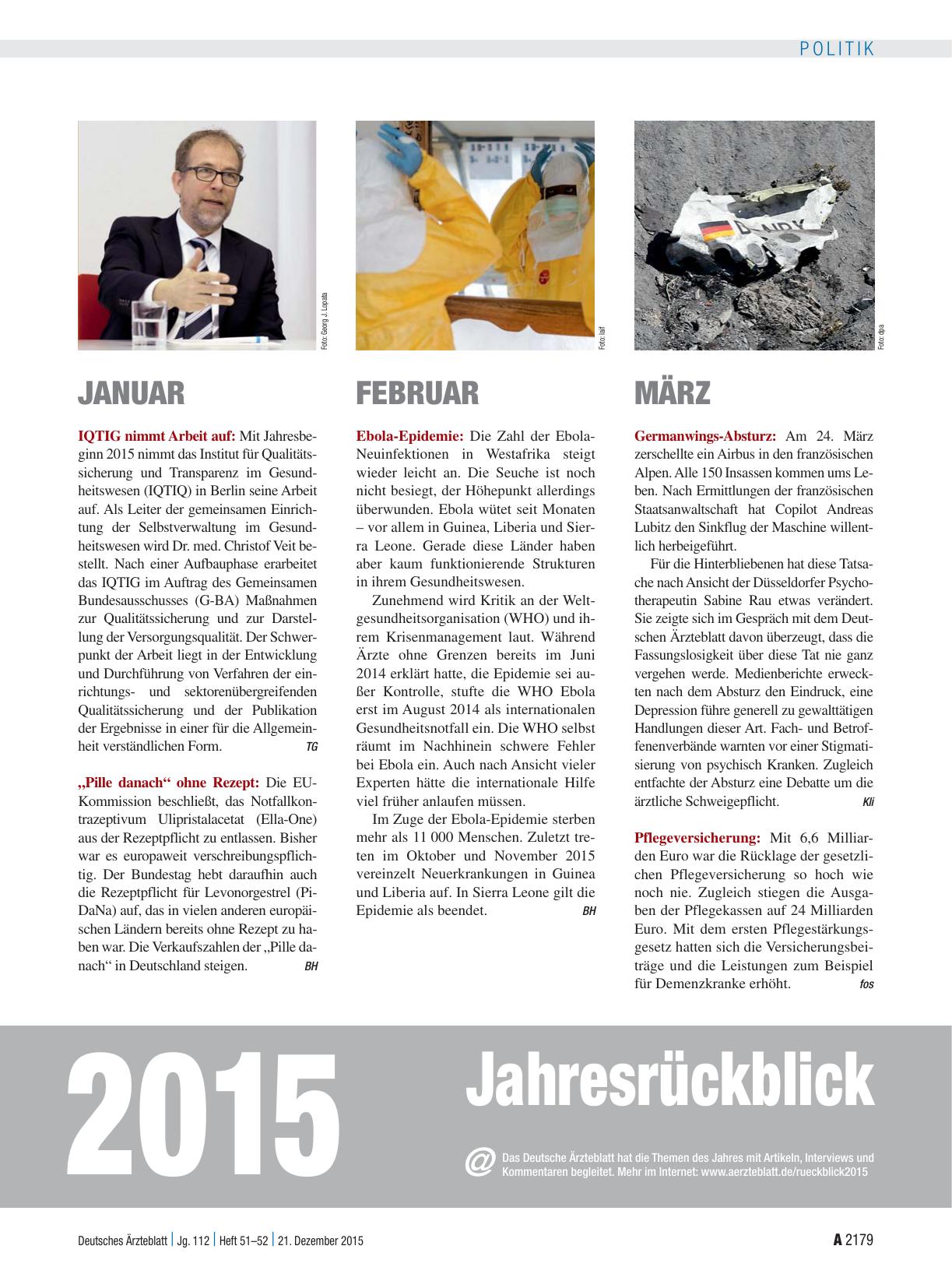 Vorschauseite 1: 2015 Jahresrückblick