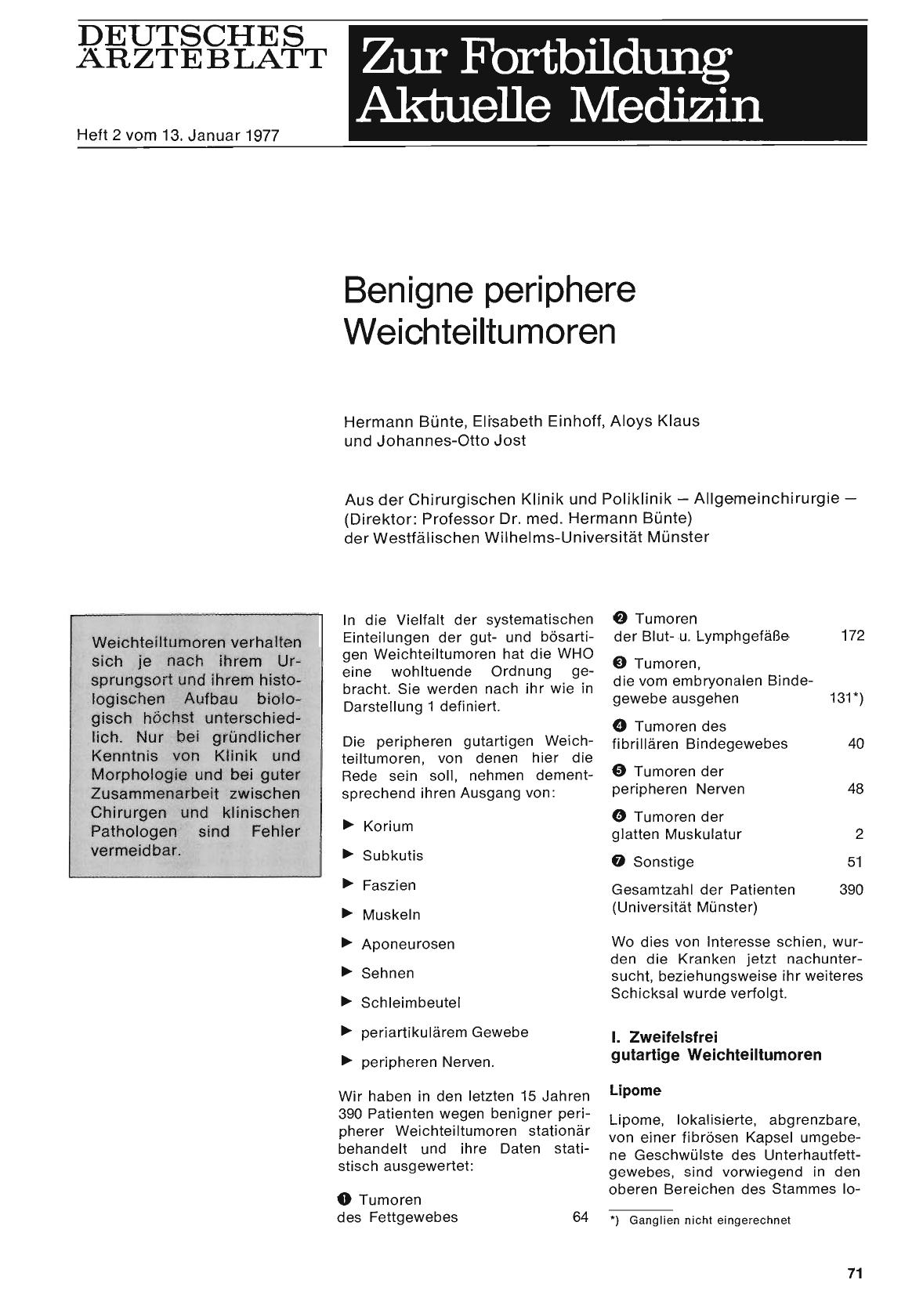 Vorschauseite 1: Benigne periphere Weichteiltumoren