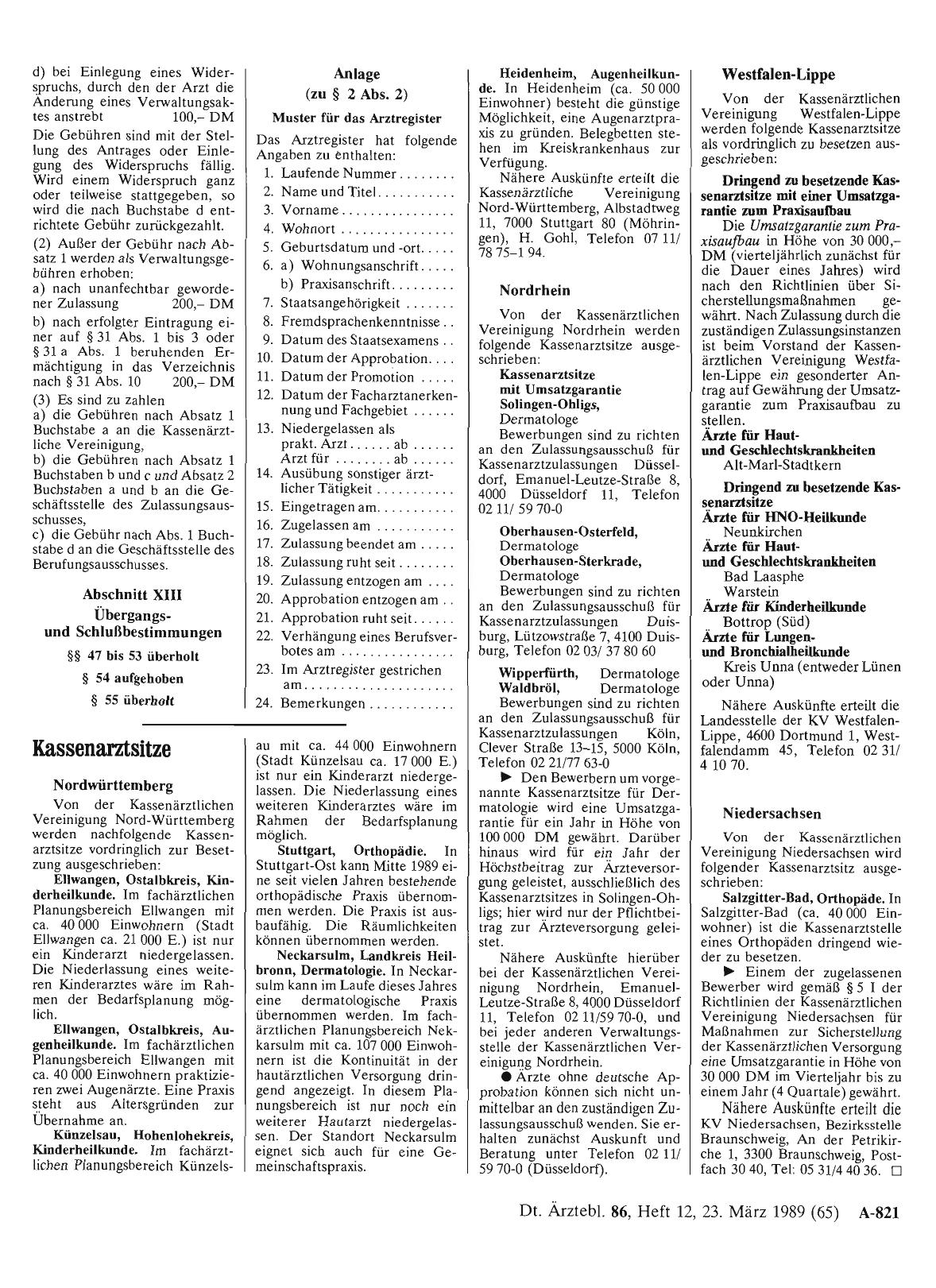Vorschauseite 1: Kassenarztsitze