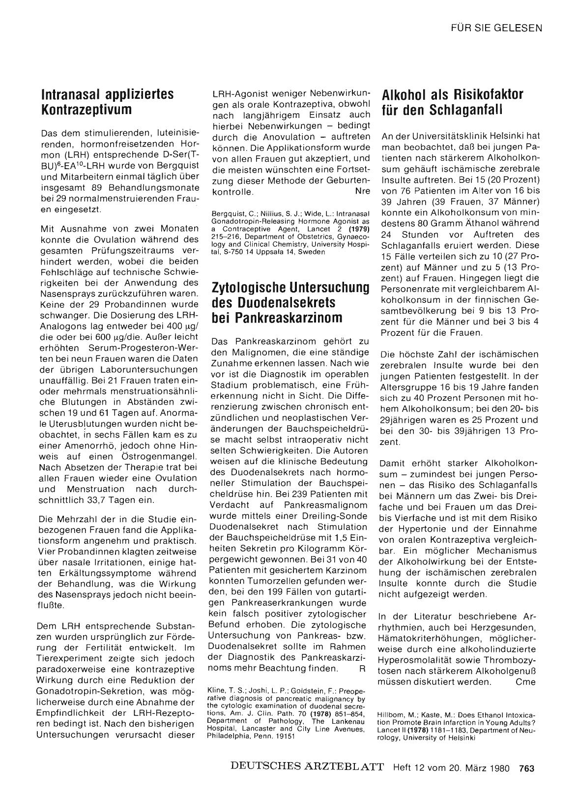 Vorschauseite 1: Intranasal appliziertes Kontrazeptivum