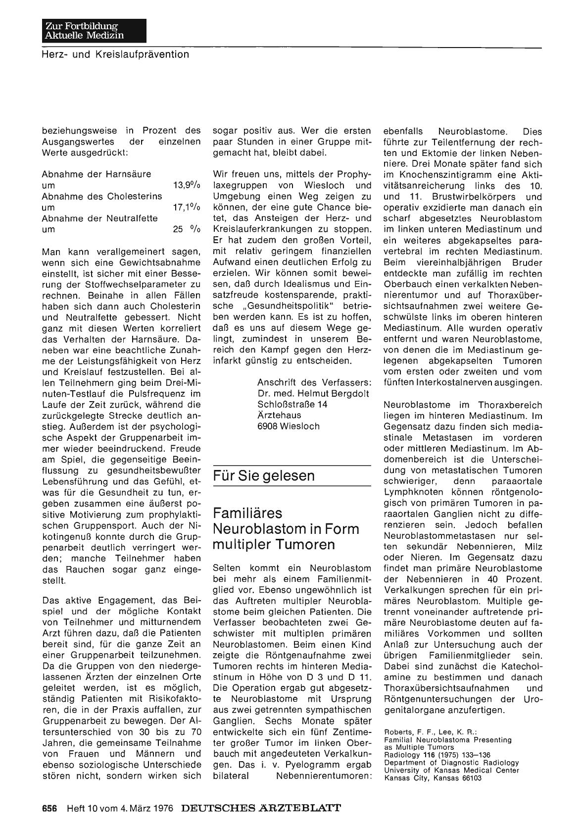 Vorschauseite 1: Familiäres Neuroblastom in Form multipler Tumoren
