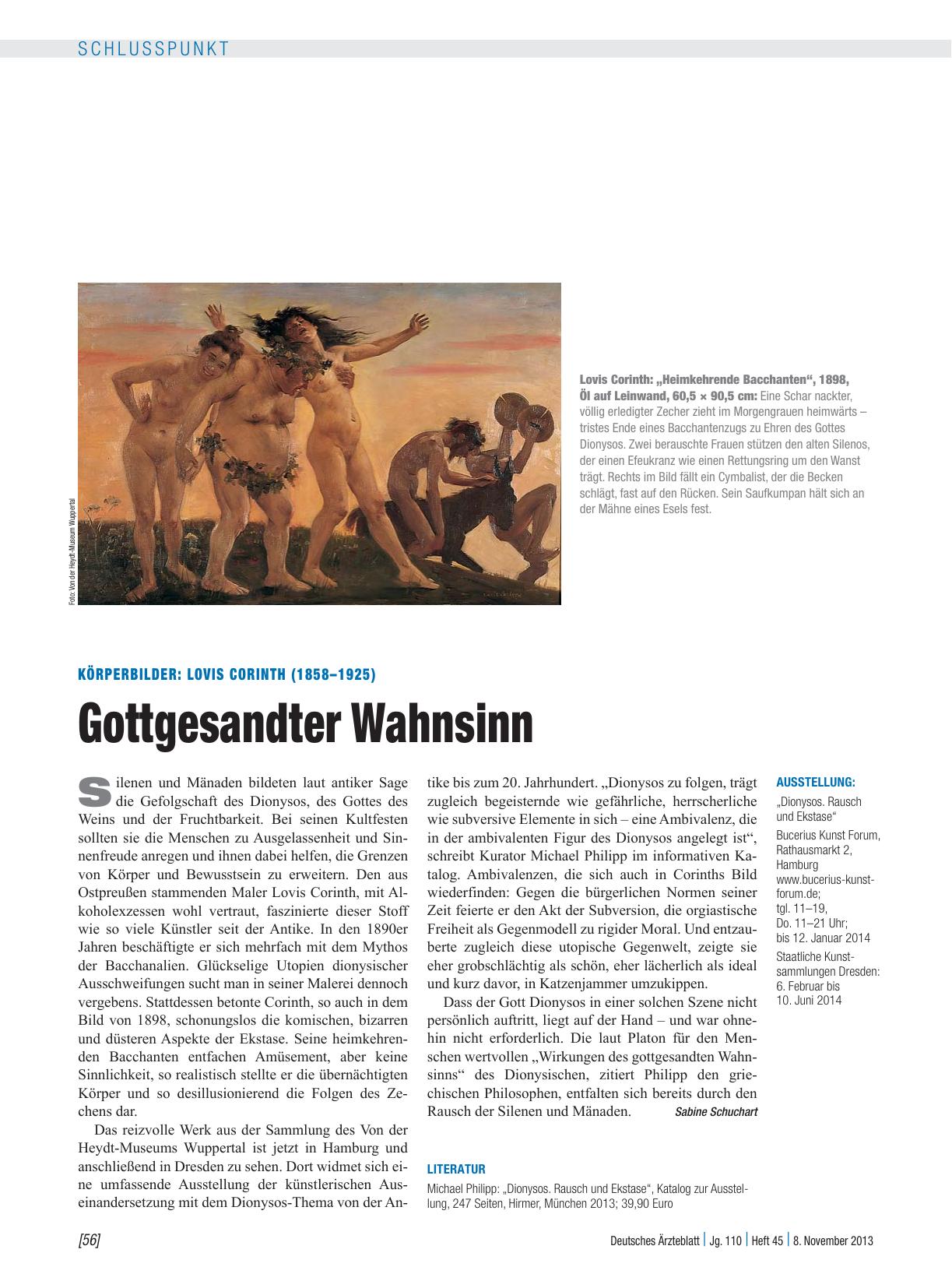 Vorschauseite 1: Körperbilder: Lovis Corinth (1858 – 1925) – Gottgesandter Wahnsinn