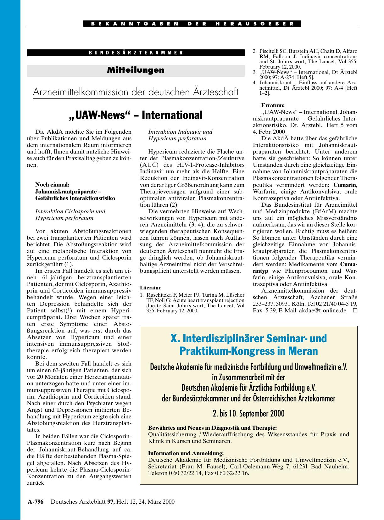 Vorschauseite 1: X. Interdisziplinärer Seminarund Praktikum-Kongress in Meran