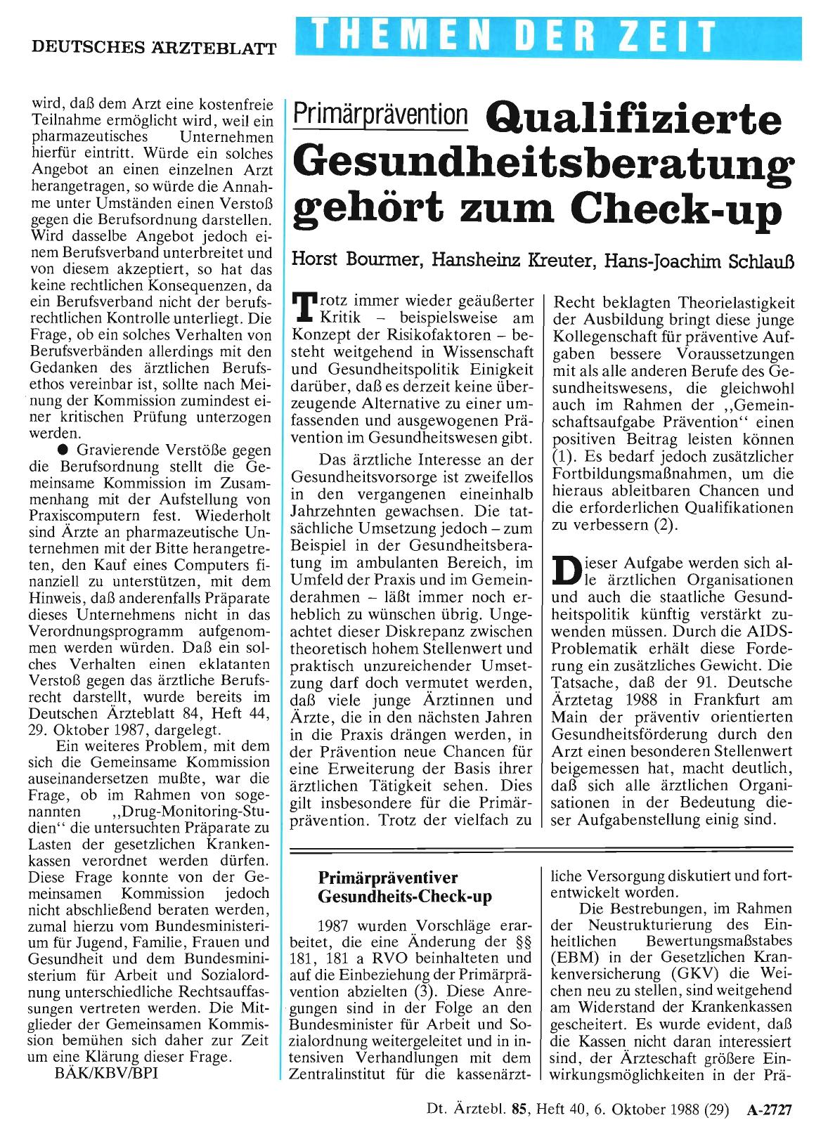 Vorschauseite 1: Primärprävention: Qualifizierte Gesundheitsberatung gehört zum Check-up
