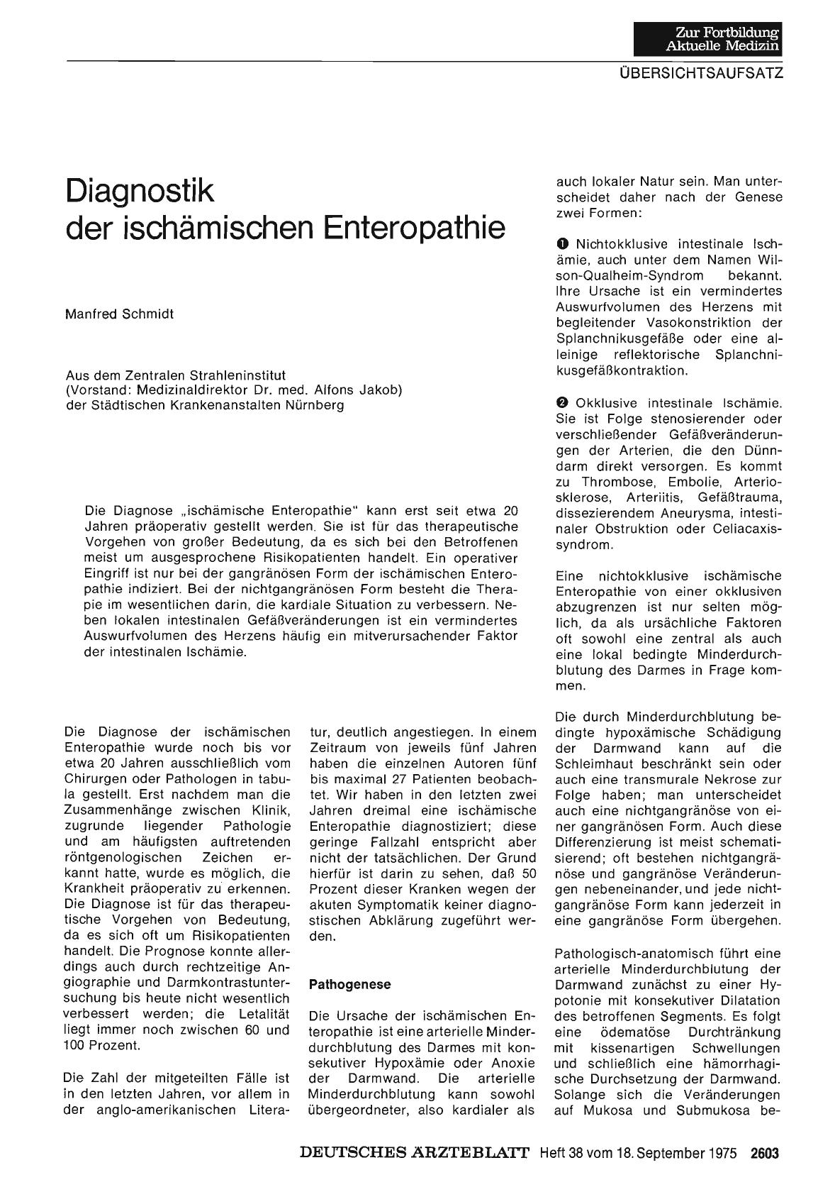 Vorschauseite 1: Diagnostik der ischämischen Enteropathie