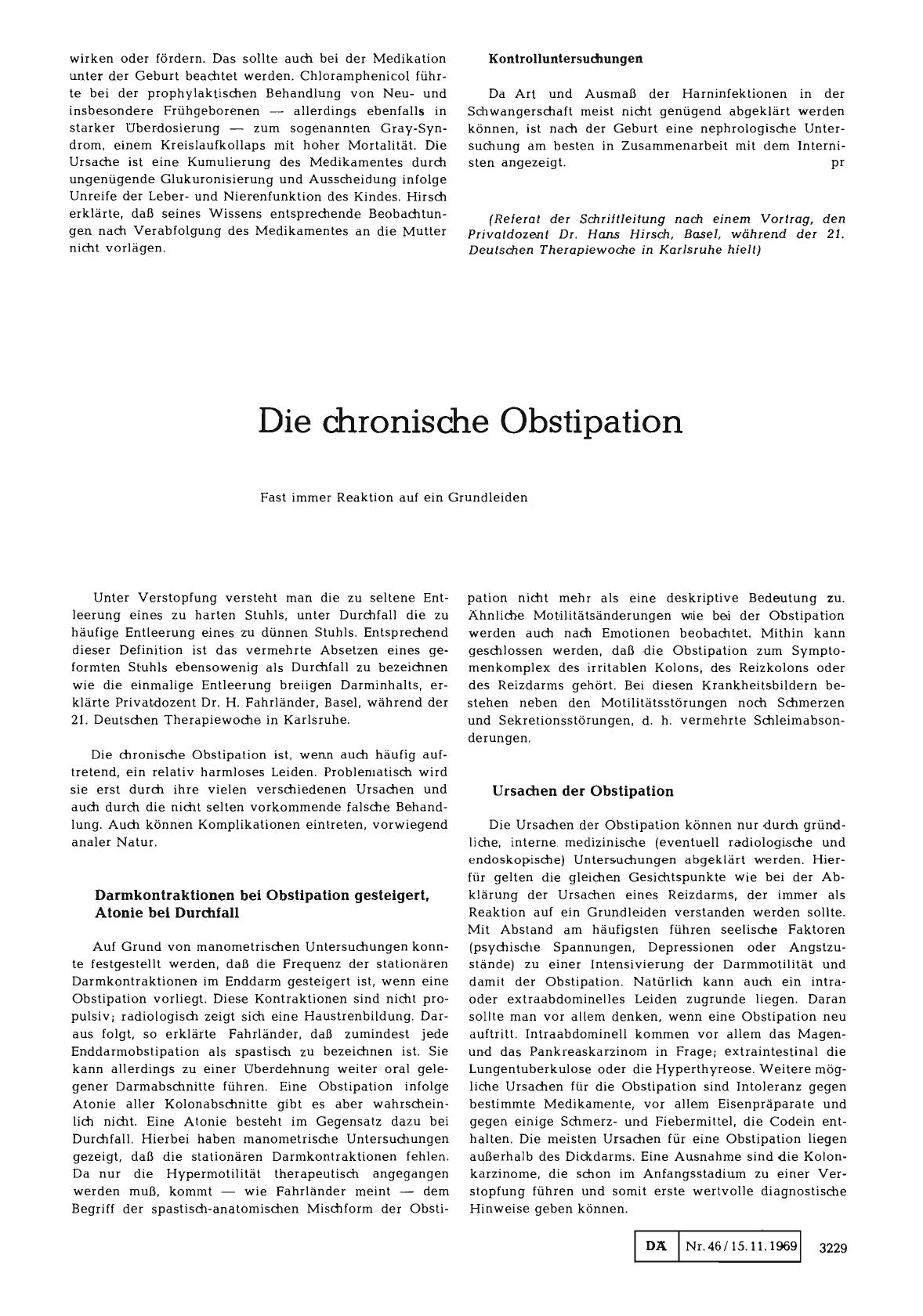 Vorschauseite 1: Die chronische Obstipation