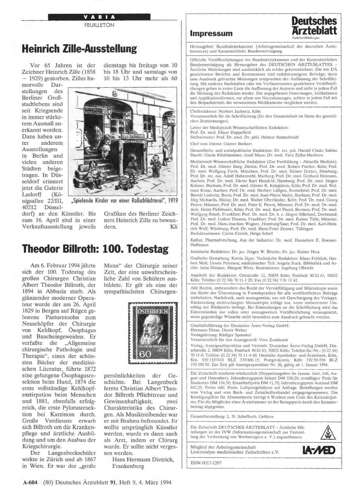 Vorschauseite 1: Heinrich Zille-Ausstellung