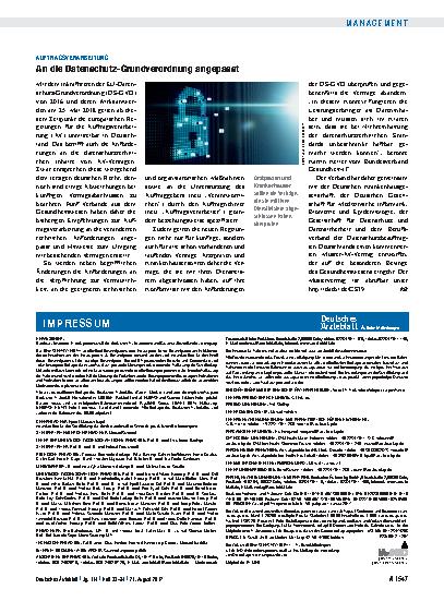 Vorschauseite 1: Auftragsverarbeitung: An die Datenschutz-Grundverordnung angepasst