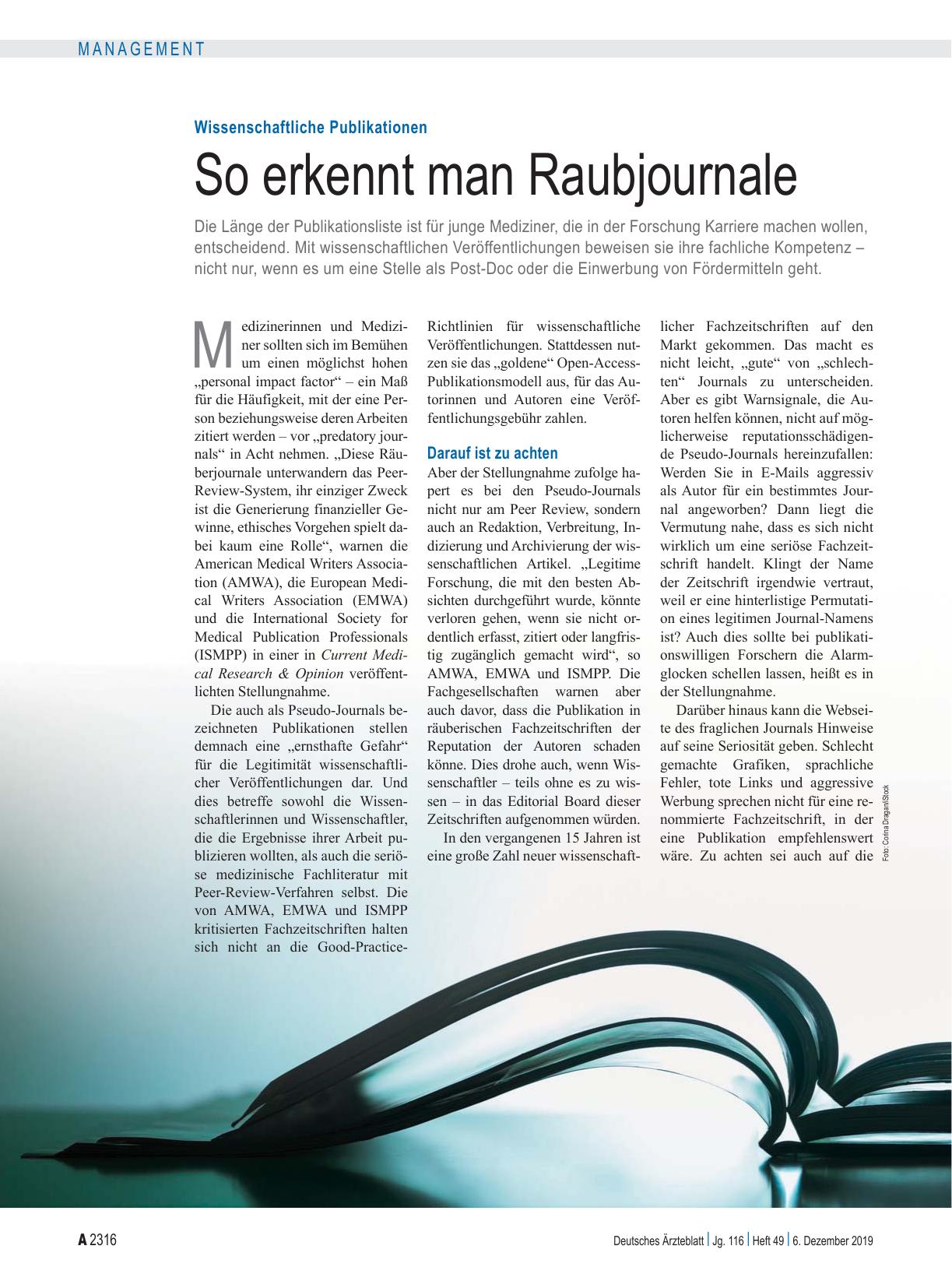 Vorschauseite 1: Wissenschaftliche Publikationen: So erkennt man Raubjournale