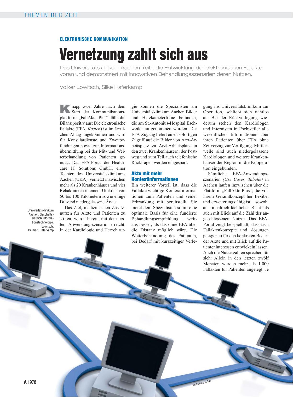 Vorschauseite 1: Elektronische Kommunikation: Vernetzung zahlt sich aus