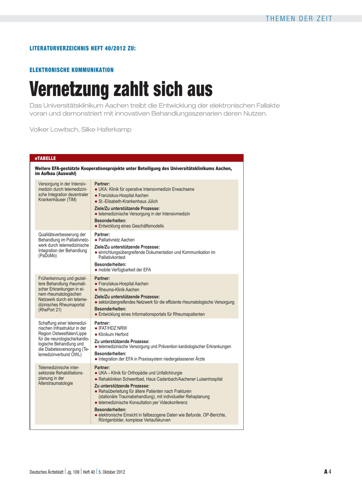 Vorschauseite 4: Elektronische Kommunikation: Vernetzung zahlt sich aus