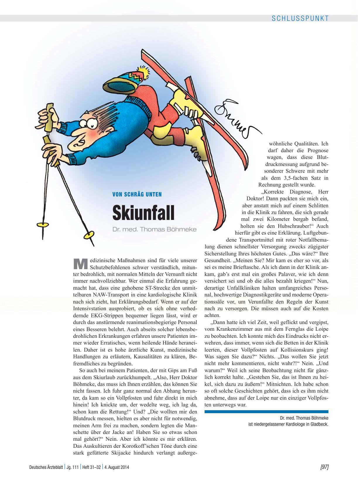 Vorschauseite 1: Von schräg unten: Skiunfall