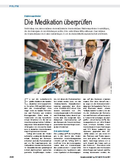 Vorschauseite 1: Stationsapotheker: Die Medikation überprüfen
