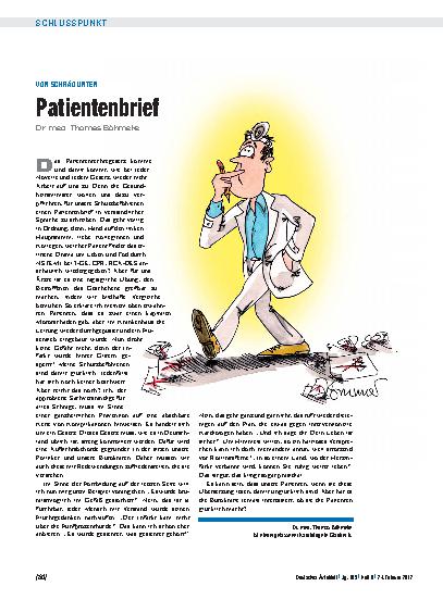 Vorschauseite 1: Von schräg unten: Patientenbrief